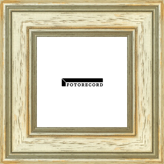Cornice su misura Beige in Legno Decapé, Beige, Stile Vintage