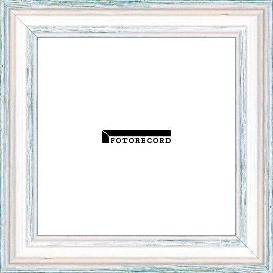 Cornice su misura Bianco Blu in Legno Poro aperto, Stile Vintage