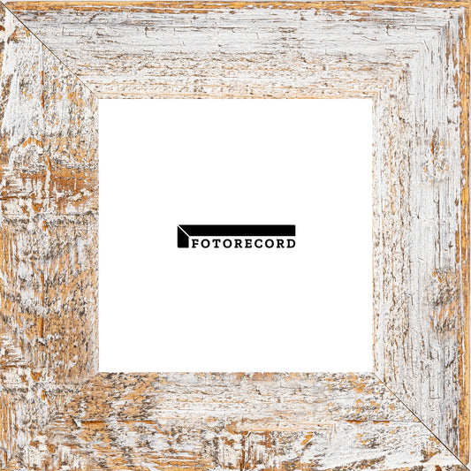 Cornice su misura Bianco in Legno Decapé, Bianco, Stile Vintage