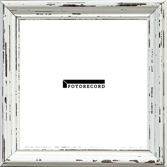 Cornice su misura Bianco in Legno Decapé, Bianco, Stile Vintage