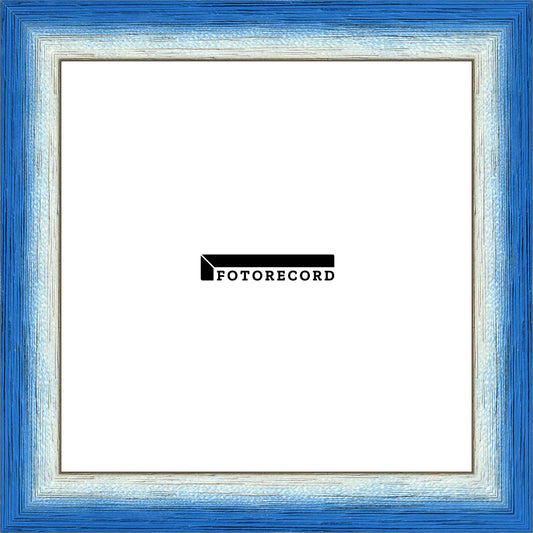 Cornice su misura Blu Azzurro in Legno Poro aperto, Blu, Stile Moderno