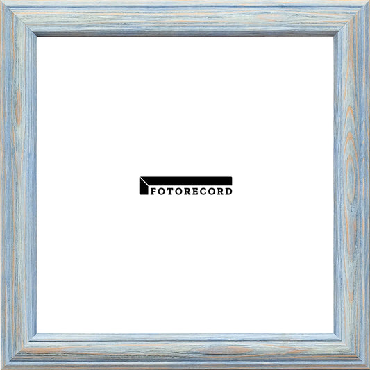 Cornice su misura Blu in Legno Decapé, Blu, Stile Moderno