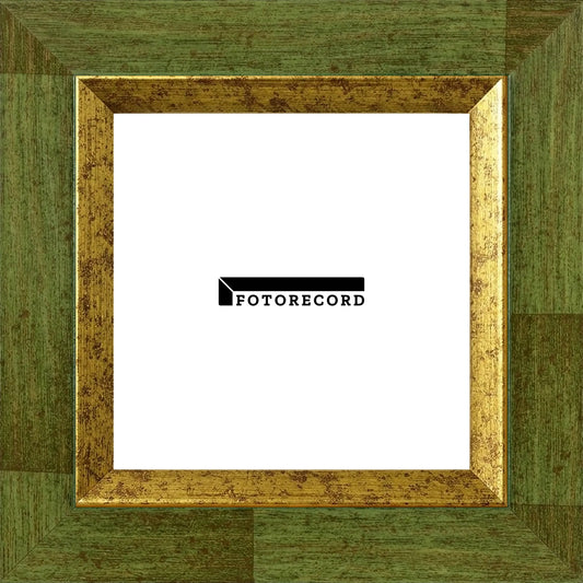 Cornice su misura Bosco Filo Oro Screziato in Legno Satinato, Verde, Stile Classico