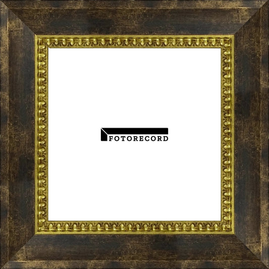 Cornice su misura Bruno Filo Oro Screziato in Legno Satinato, Nero, Stile Classico