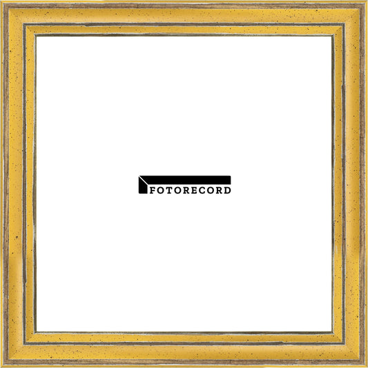 Cornice su misura Giallo in Legno Decapé, Giallo, Stile Vintage