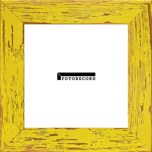 Cornice su misura Giallo in Legno Decapé, Giallo, Stile Vintage