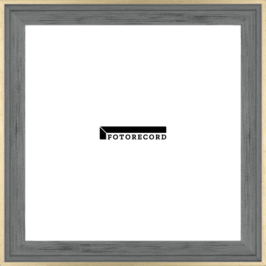 Cornice su misura Grigio Filo Oro in Legno Opaco, Stile Vintage