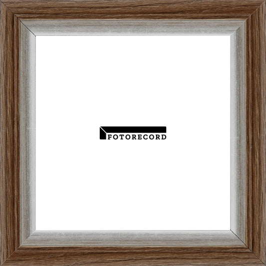 Cornice su misura Marrone Filo Argento in Legno Satinato, Stile Classico