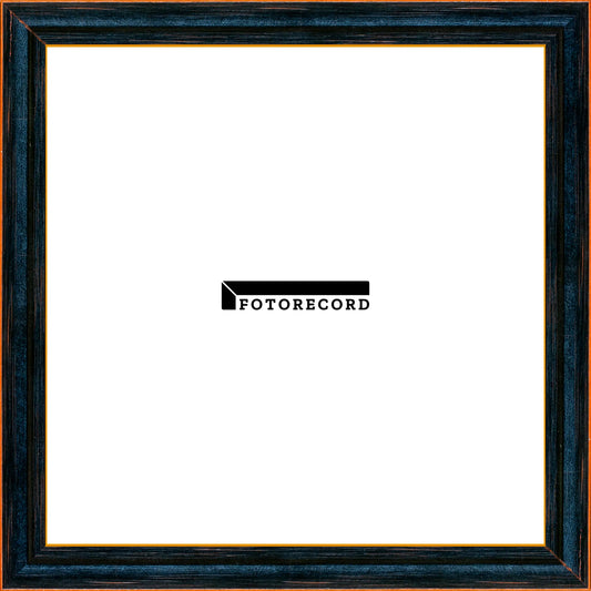 Cornice su misura Nero Arancione in Legno Satinato, Stile Moderno