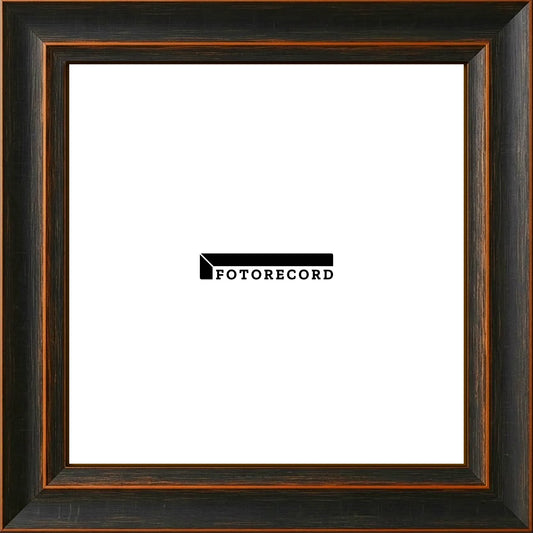 Cornice su misura Nero Arancione in Legno Satinato, Stile Moderno