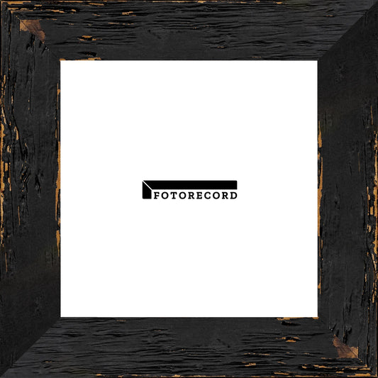 Cornice su misura Nero in Legno Decapé, Nero, Stile Vintage