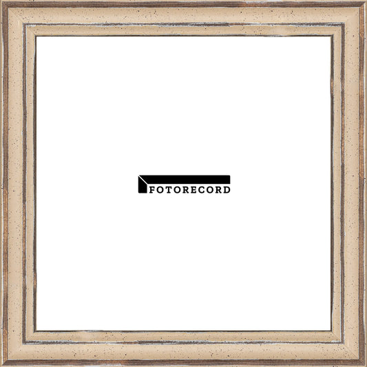 Cornice su misura Panna in Legno Decapé, Beige, Stile Vintage