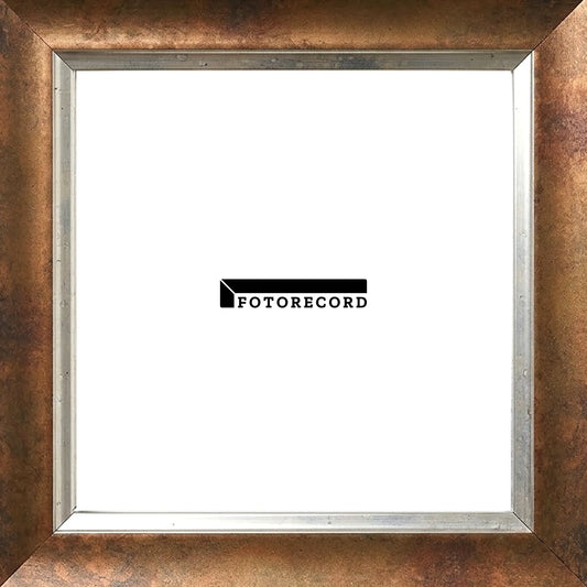 Cornice su misura Rame Filo Argento Anticato in Legno Satinato, Marrone, Stile Moderno
