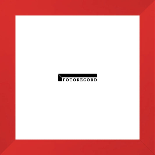 Cornice su misura Rosso Fluo in Legno Satinato, Stile Moderno