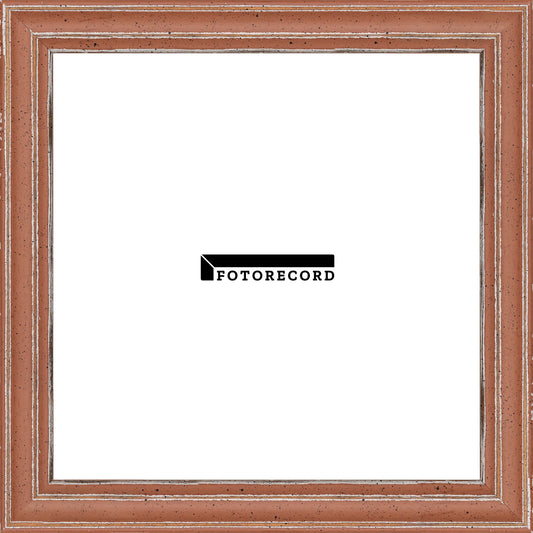 Cornice su misura Rosso in Legno Decapé, Rosso, Stile Vintage