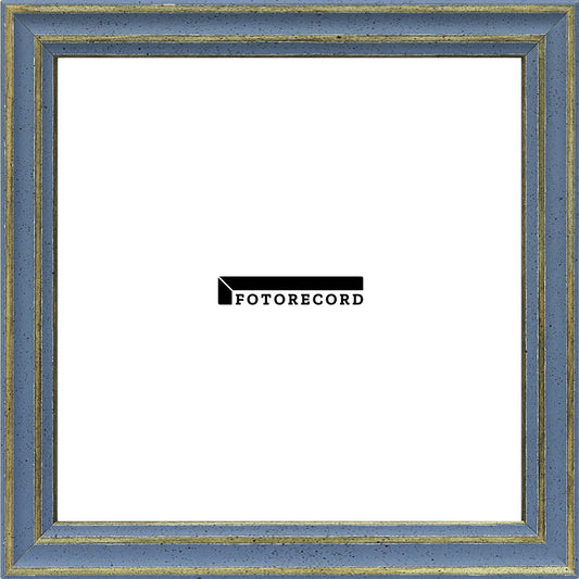 Cornice su misura Turchese in Legno Decapé, Blu, Stile Vintage