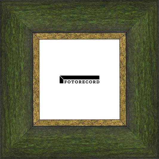Cornice su misura Verde Filo Oro in Legno Satinato, Stile Moderno