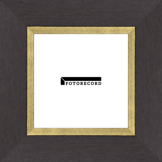 Cornice su misura Wenge Filo Oro in Legno Satinato, Nero, Stile Moderno