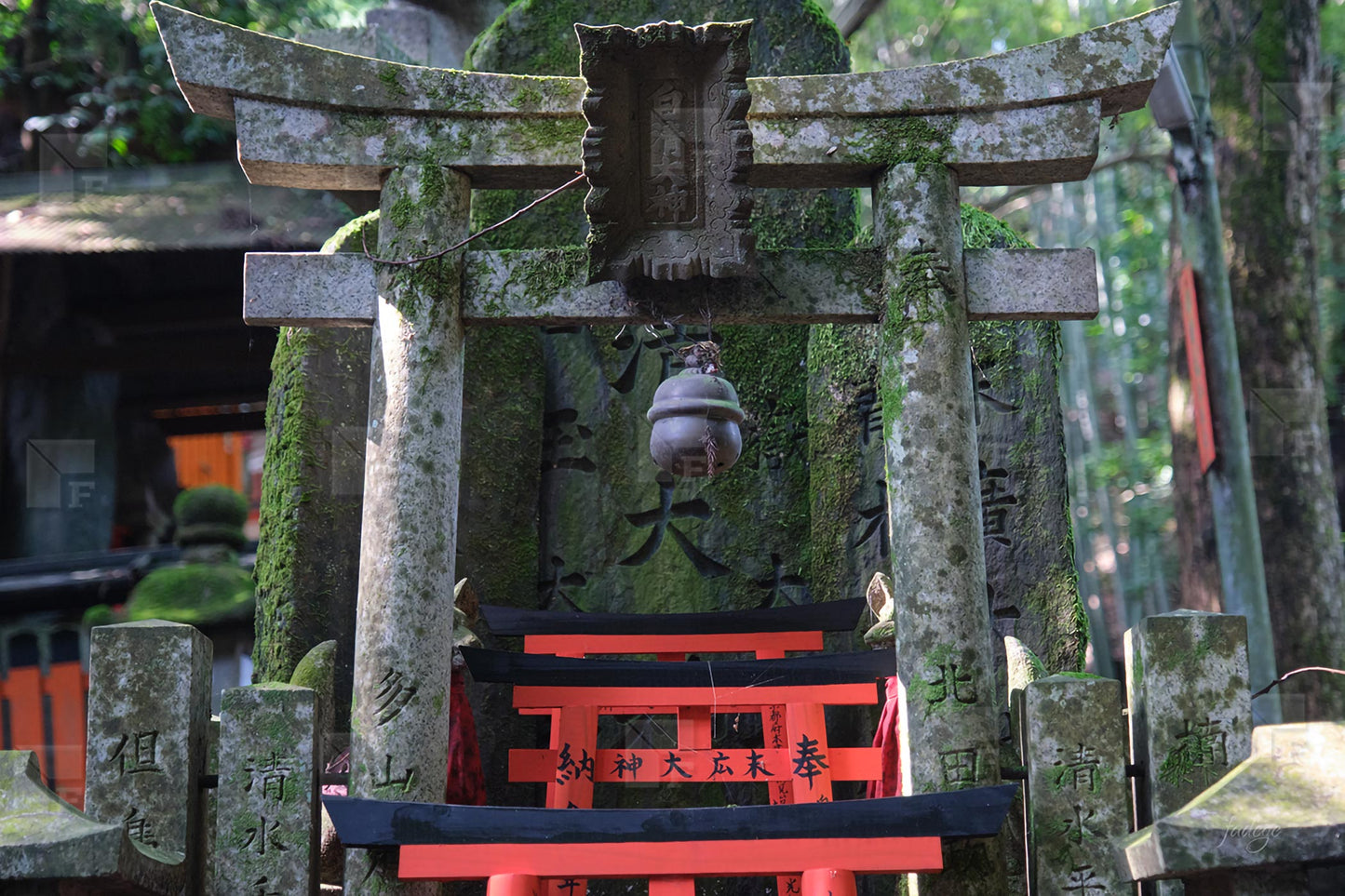 The stone torii of Fushimi Inari Taisha Shrine, Kyoto