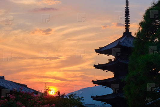 Tramonto sul Tempio di Toji, Kyoto