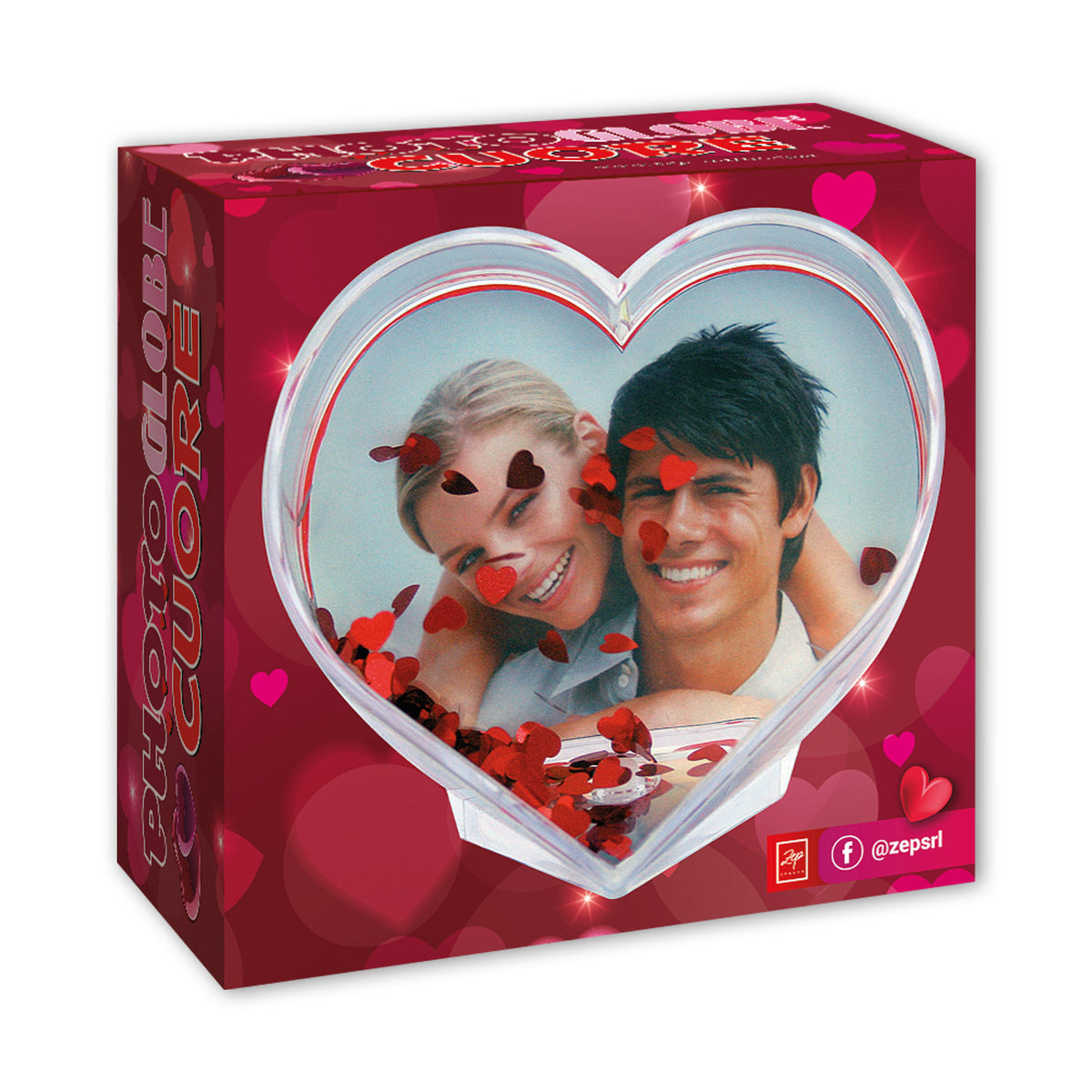 Gadget portafoto a forma di cuore a tema San Valentino 9x9 cm | FRAZ0153
