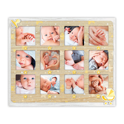 Cornice Bimbo 12 Mesi Antonio 12 foto 6x6 cm | FRAZ0308