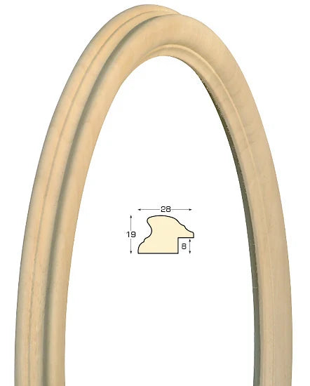 Cornice Ovale in Legno Grezzo 30x40 cm - solo cornice Fotorecord