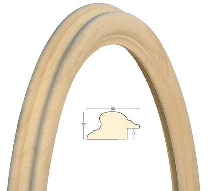 Cornice Ovale in Legno Grezzo 35x45 cm - solo cornice Fotorecord