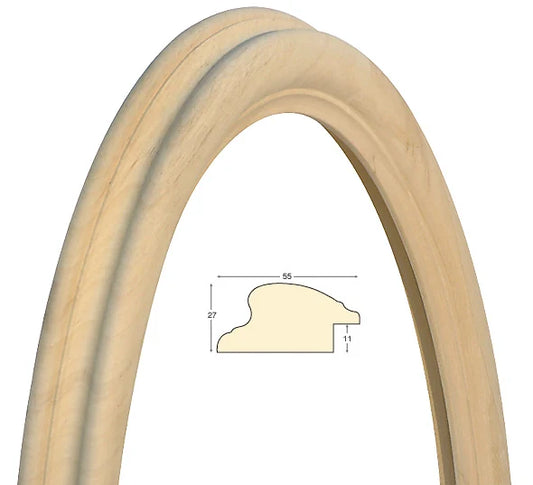Cornice Ovale in Legno Grezzo 60x80 cm - solo cornice Fotorecord