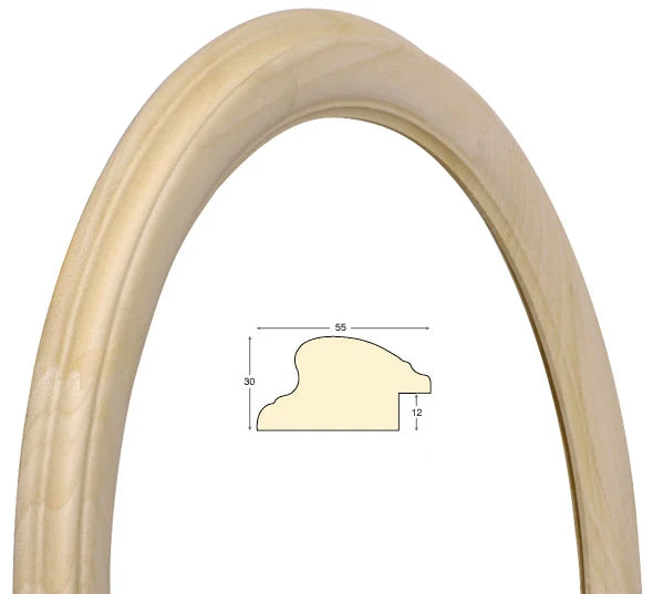 Cornice Tonda in Legno Grezzo Ø40 cm - solo cornice Fotorecord