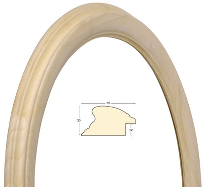 Cornice Tonda in Legno Grezzo Ø50 cm - solo cornice Fotorecord