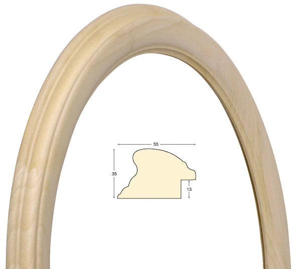 Cornice Tonda in Legno Grezzo Ø60 cm - solo cornice Fotorecord