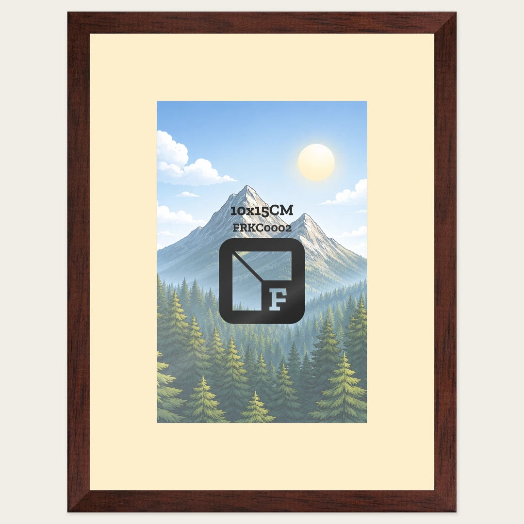 Kit cornice da tavolo Noce e Avorio — foto 10x15 cm con passepartout | FRKC0002 10x15CM