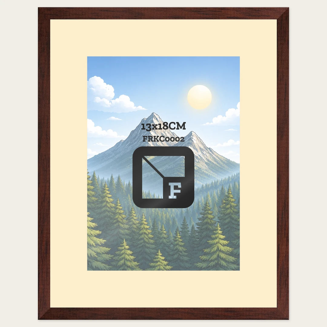 Kit cornice da tavolo Noce e Avorio — foto 13x18 cm con passepartout | FRKC0002 13x18CM