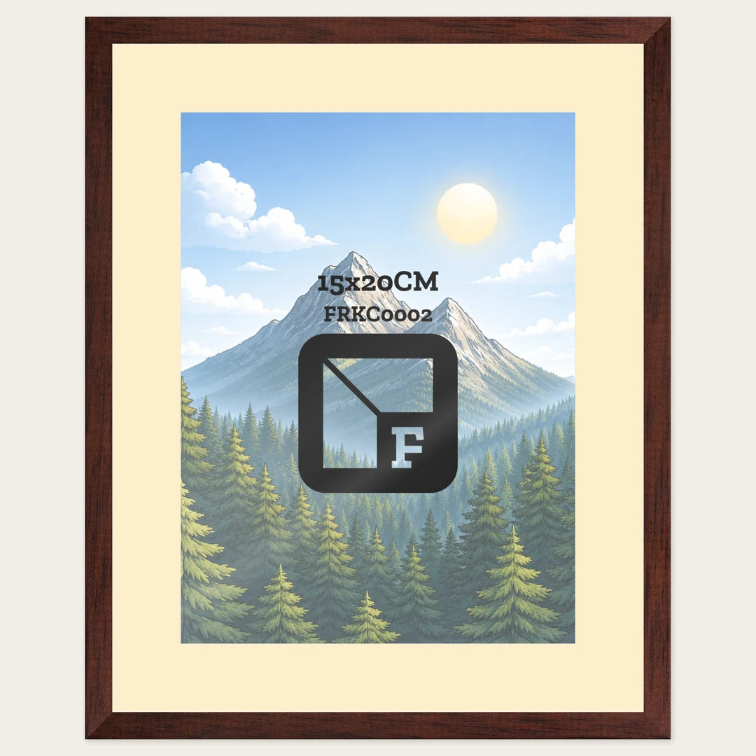 Kit cornice da tavolo Noce e Avorio — foto 15x20 cm con passepartout | FRKC0002 15x20CM