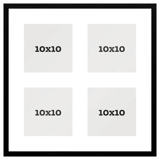Passepartout multifoto Griglia 4 foto 10x10 Nero, passepartout Bianco | FRKC0170