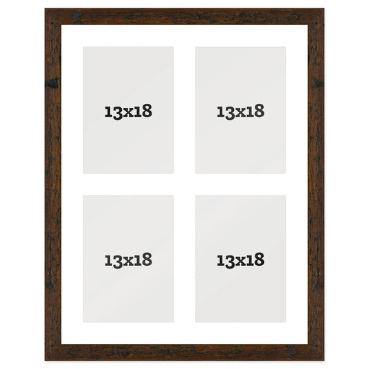 Passepartout multifoto Griglia 4 foto 13x18 Marrone, passepartout Bianco | FRKC0181