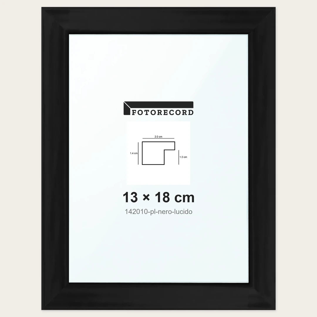 Cornice su misura 13x18 cm — Nero Lucida | 142010-pl-nero-lucido