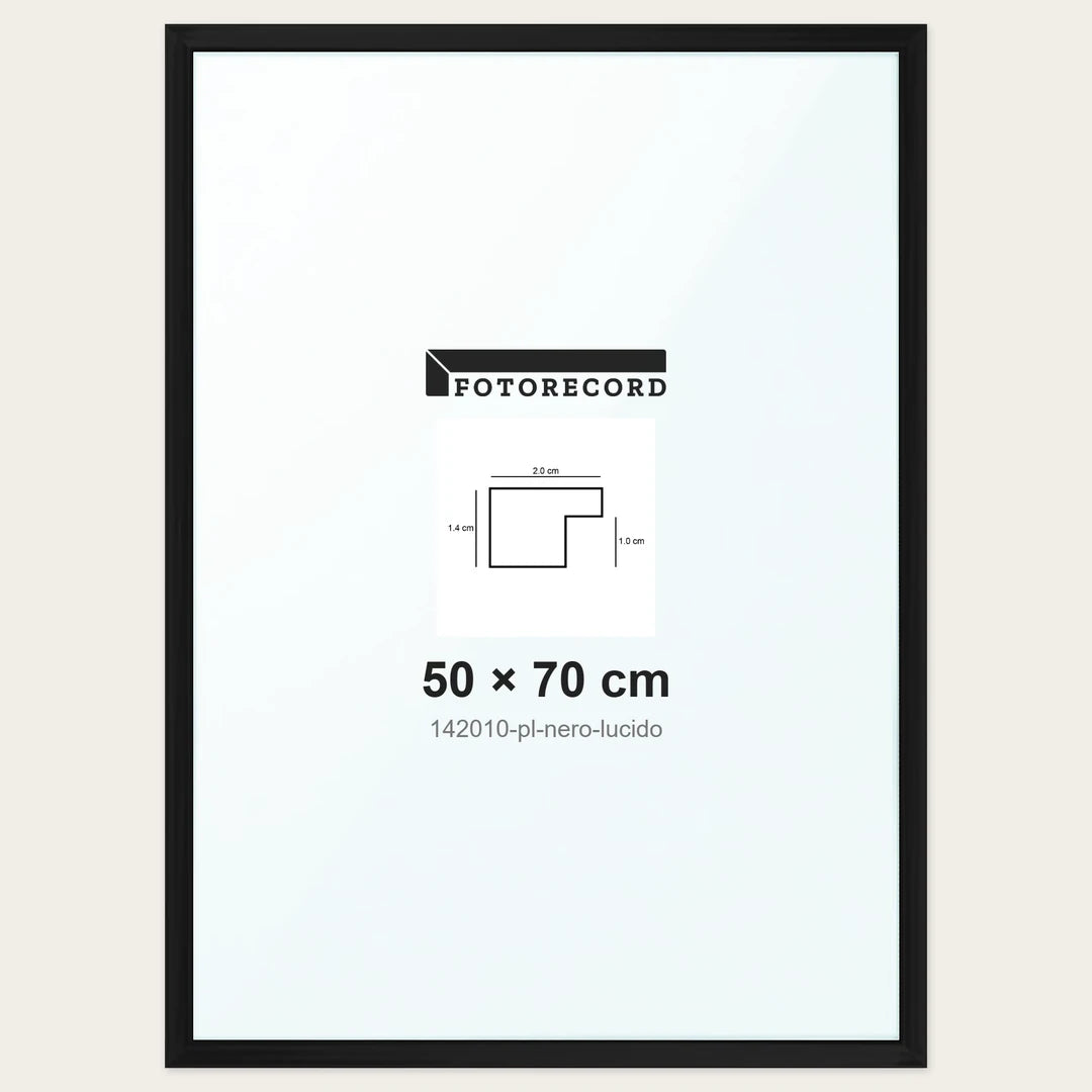 Cornice su misura 50x70 cm — Nero Lucida | 142010-pl-nero-lucido