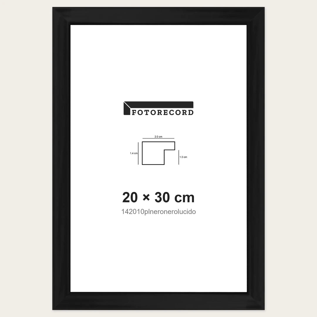 Kit Cornice Completa 20x30 cm — Nero Lucido | 142010plneronerolucido
