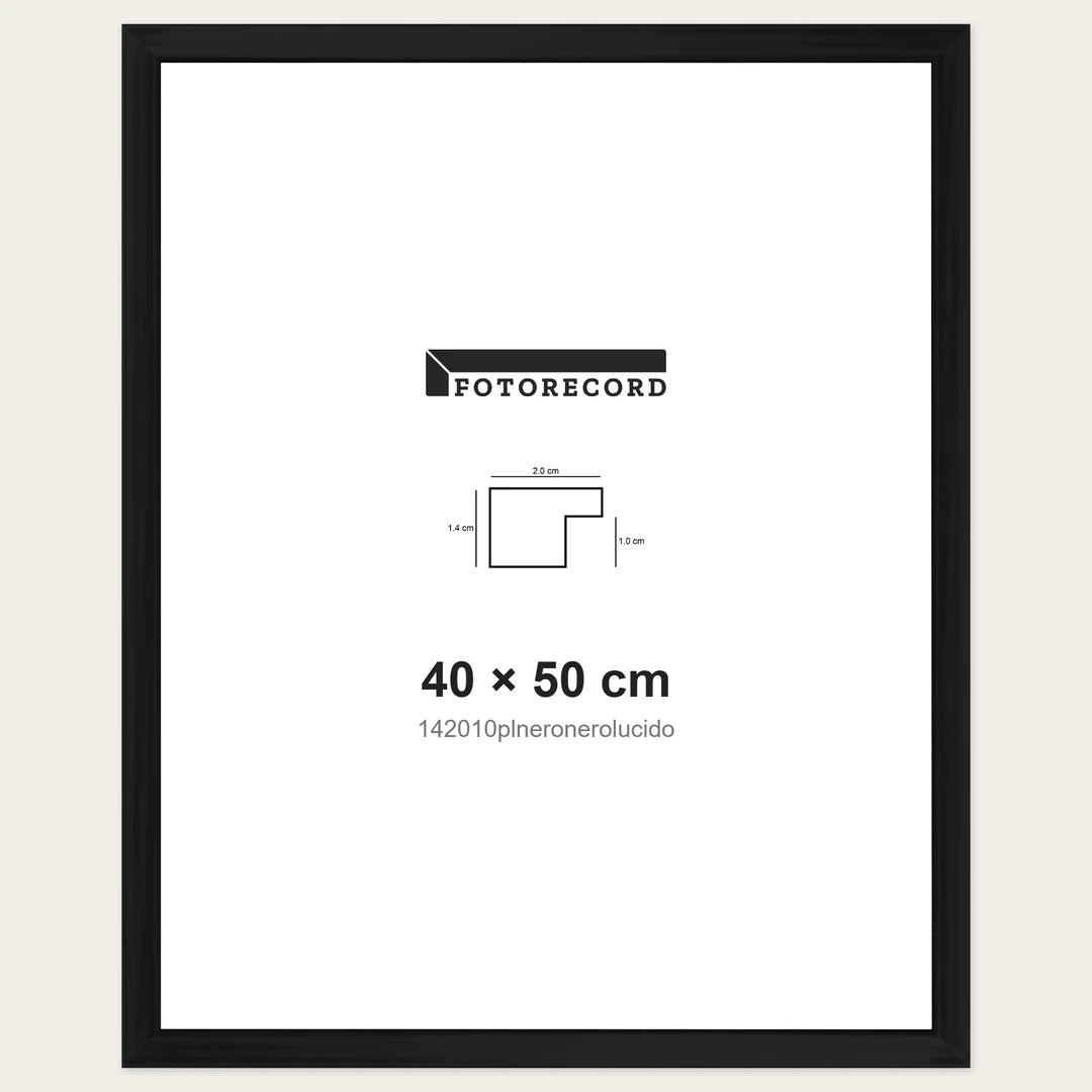 Kit Cornice Completa 40x50 cm — Nero Lucido | 142010plneronerolucido