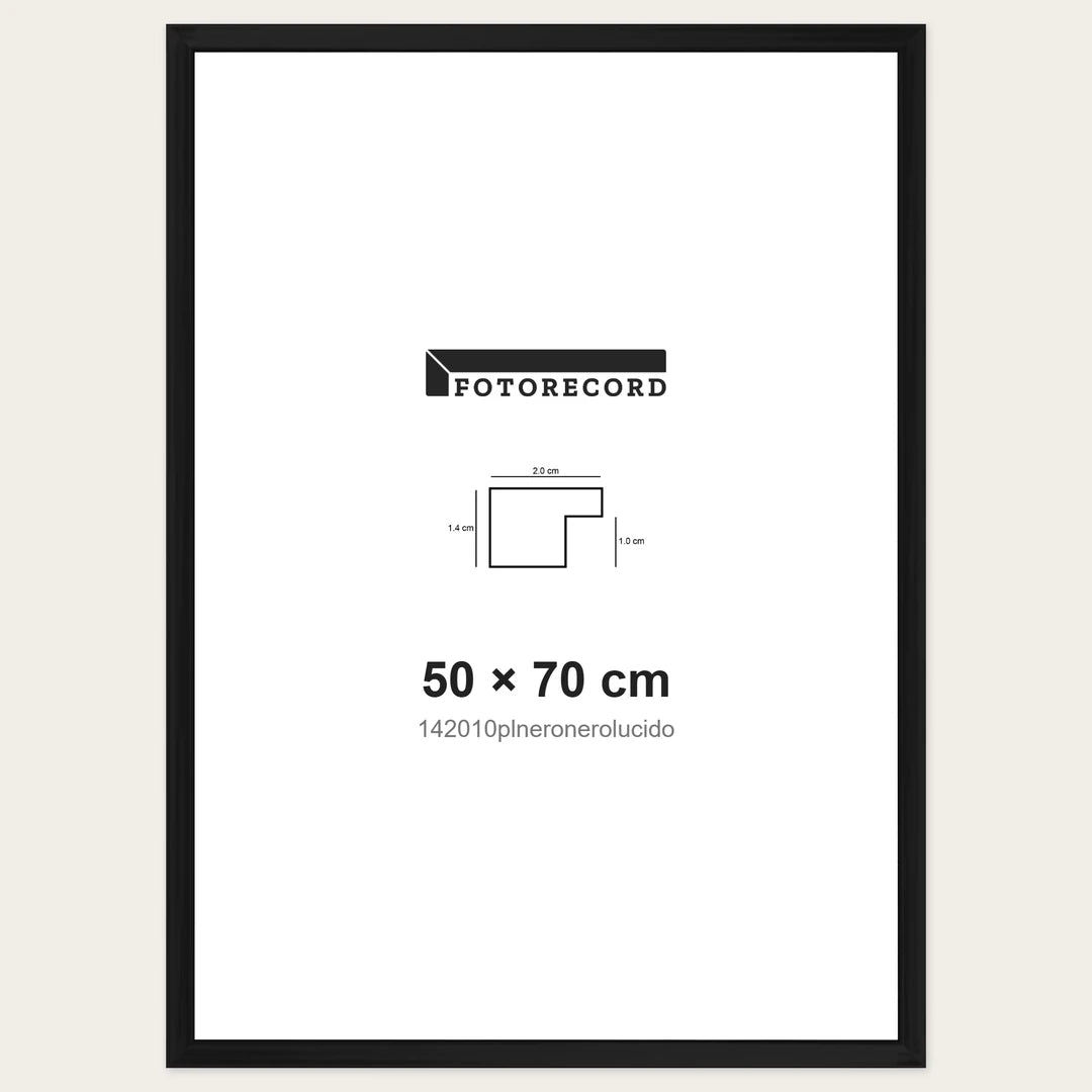Kit Cornice Completa 50x70 cm — Nero Lucido | 142010plneronerolucido