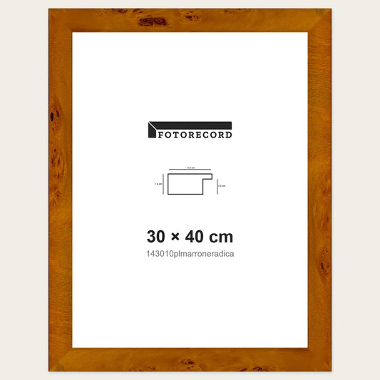 Cornice su misura 30x40 cm — Marrone Lucida | 143010plmarroneradica