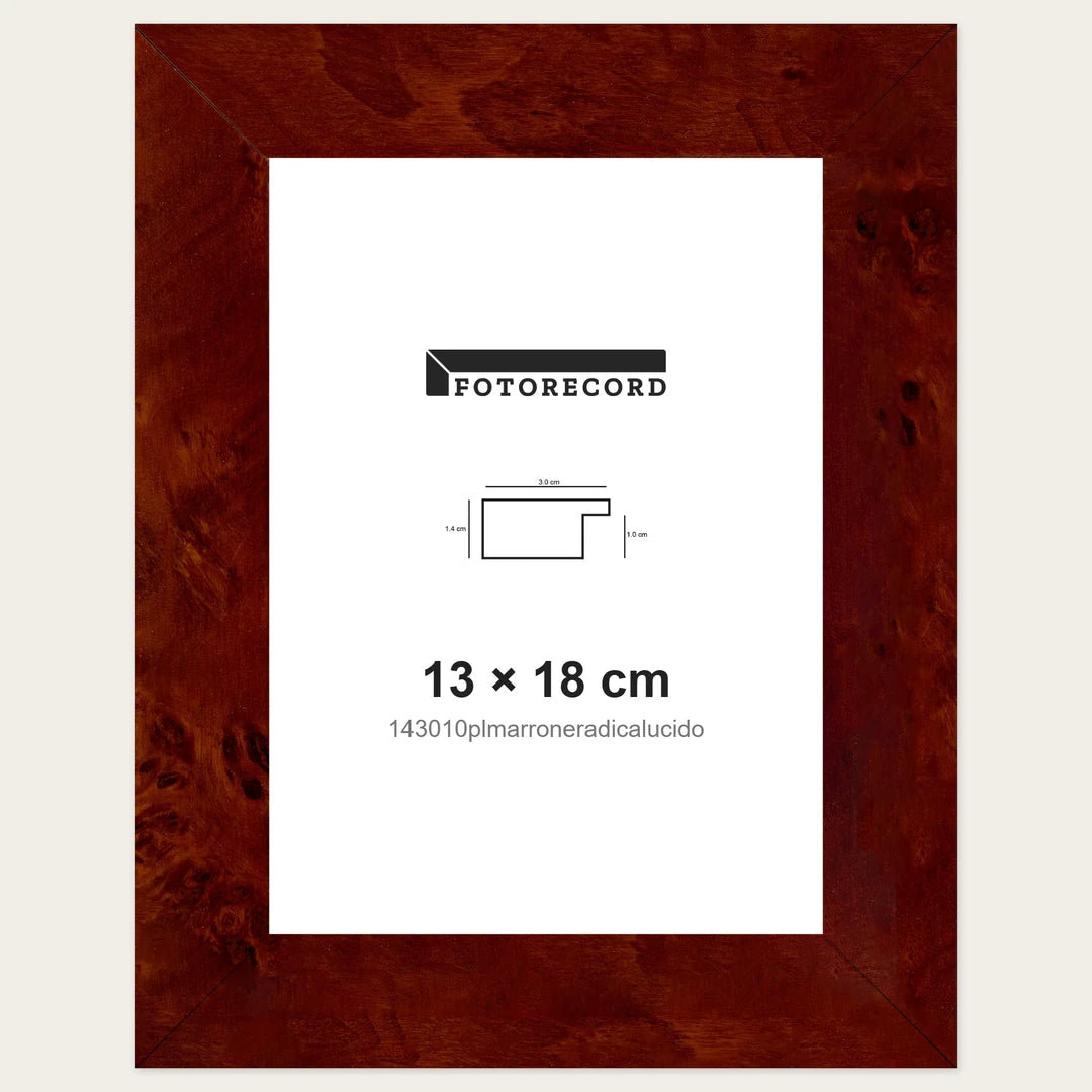 Kit Cornice Completa 13x18 cm — Marrone Lucido | 143010plmarroneradicalucido
