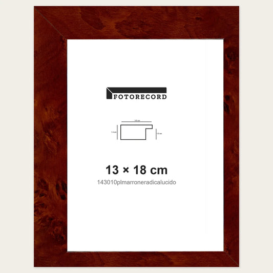 Kit Cornice Completa 13x18 cm — Marrone Lucido | 143010plmarroneradicalucido