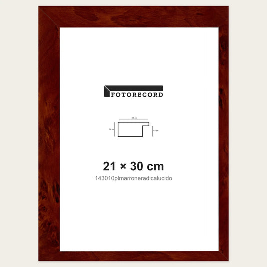 Cornice su misura 21x30 cm — Marrone Lucida | 143010plmarroneradicalucido