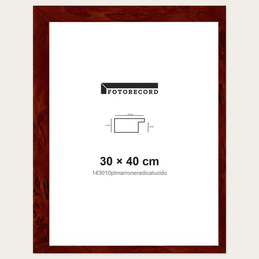 Kit Cornice Completa 30x40 cm — Marrone Lucido | 143010plmarroneradicalucido