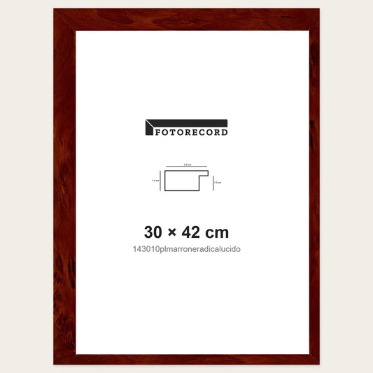 Cornice su misura 30x42 cm — Marrone Lucida | 143010plmarroneradicalucido