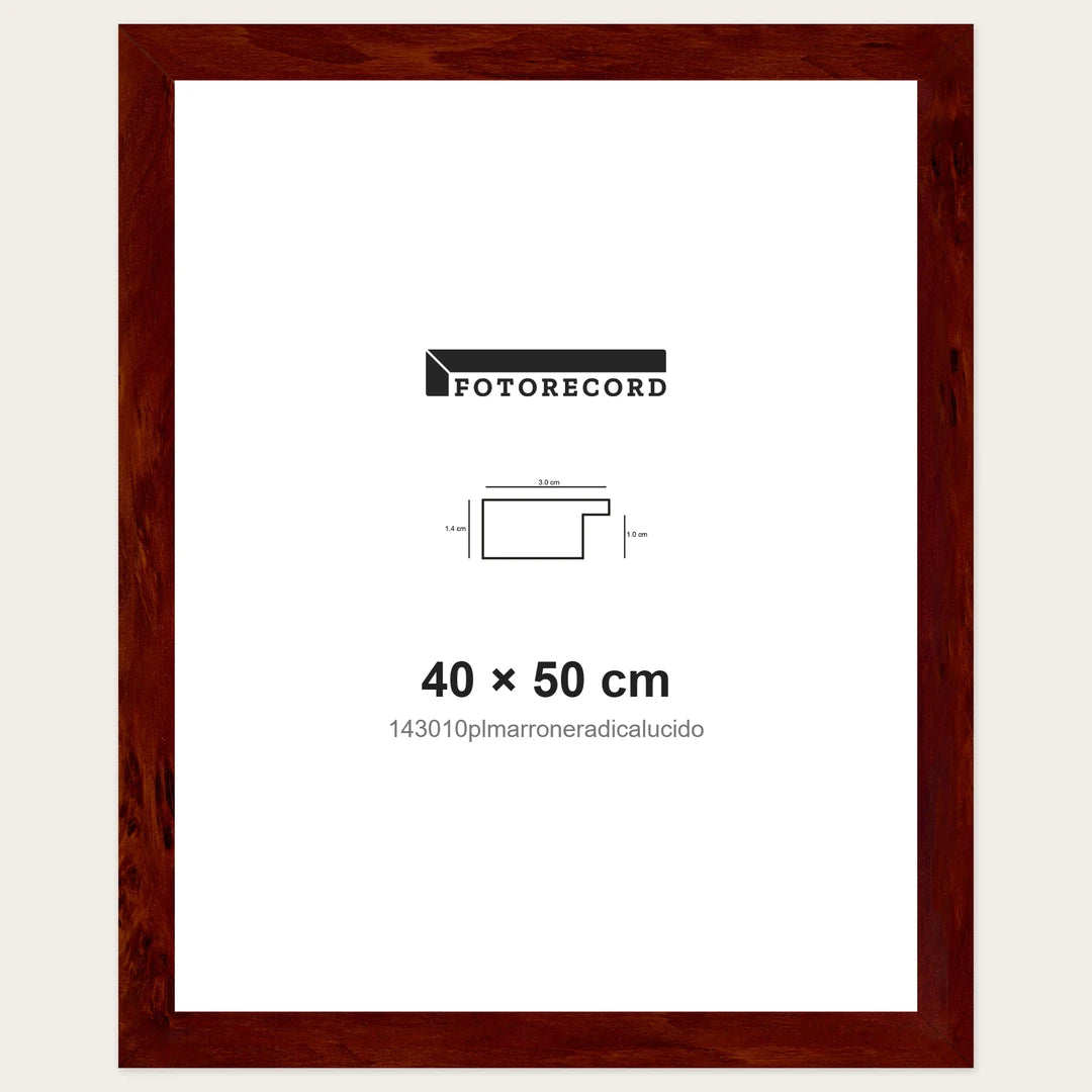 Kit Cornice Completa 40x50 cm — Marrone Lucido | 143010plmarroneradicalucido