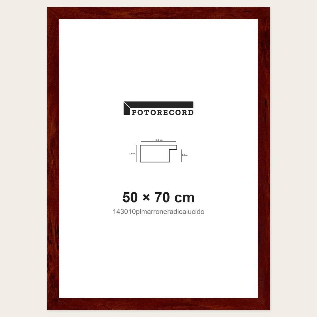 Kit Cornice Completa 50x70 cm — Marrone Lucido | 143010plmarroneradicalucido